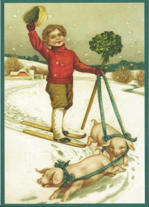 Postkarte Sortiment Weihnachten beglittert 6Wg014